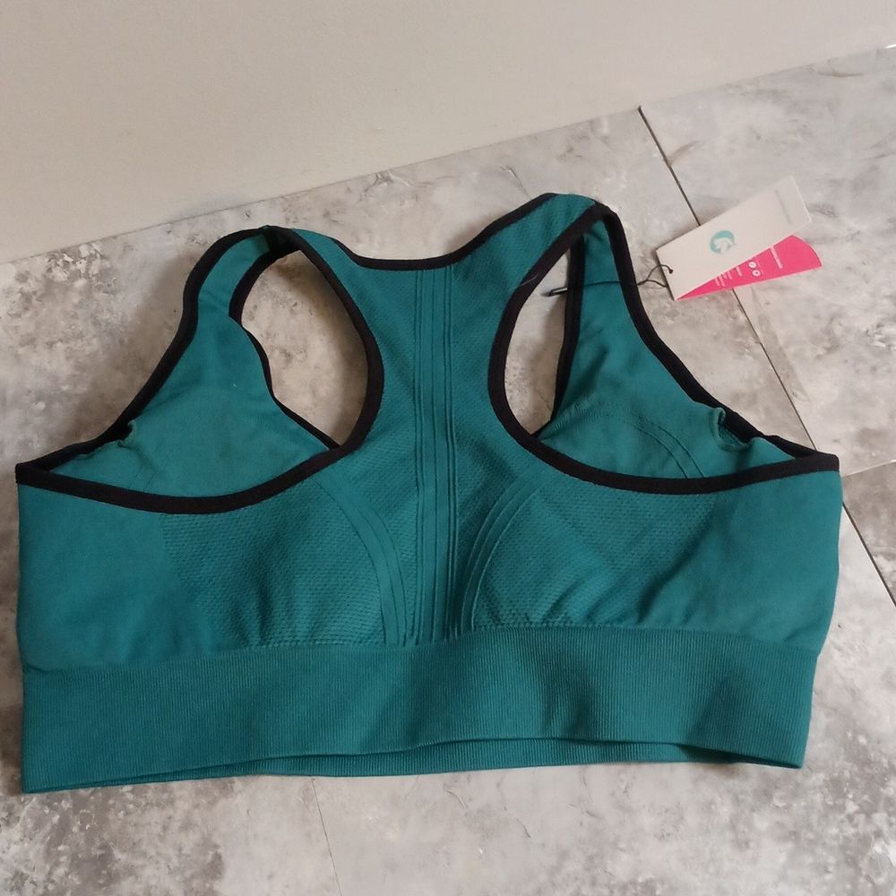 Women's Size XXXL High Impact Racerback Sports Bra Padded Green - Picture 7 of 10